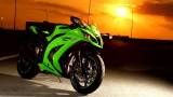 Зелёный мотоцикл